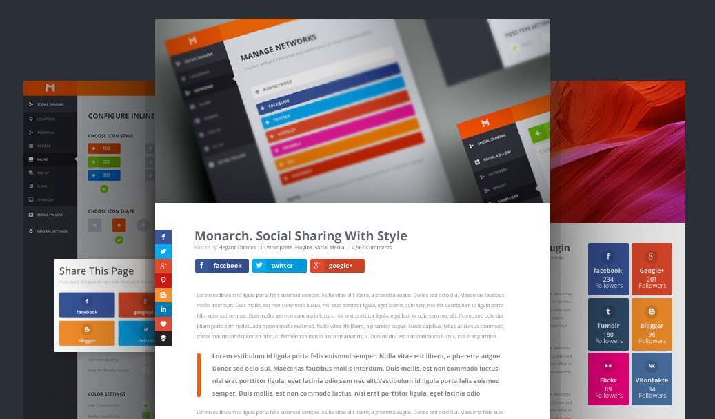 Monarch Best Social Share and Follow WordPress plugin