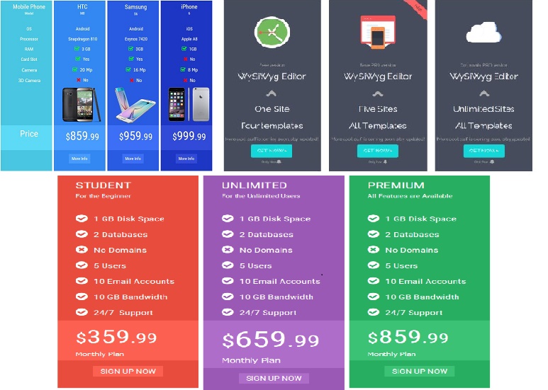Best WordPress Pricing Table Plugins 2015