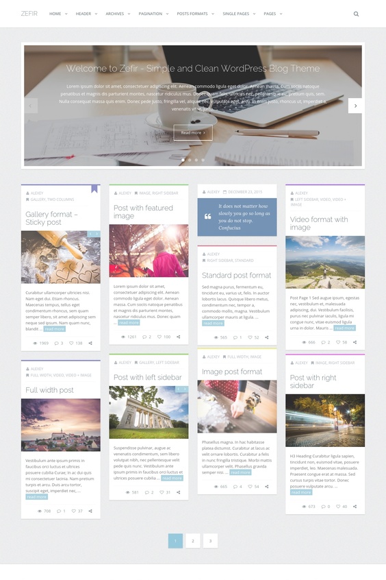 Masonry Grid Style WordPress Themes