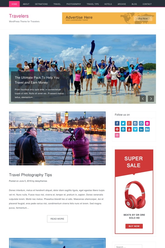 Travel WordPress Theme