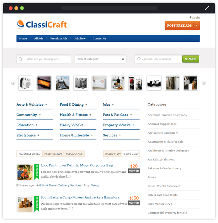 WordPress Classified Theme