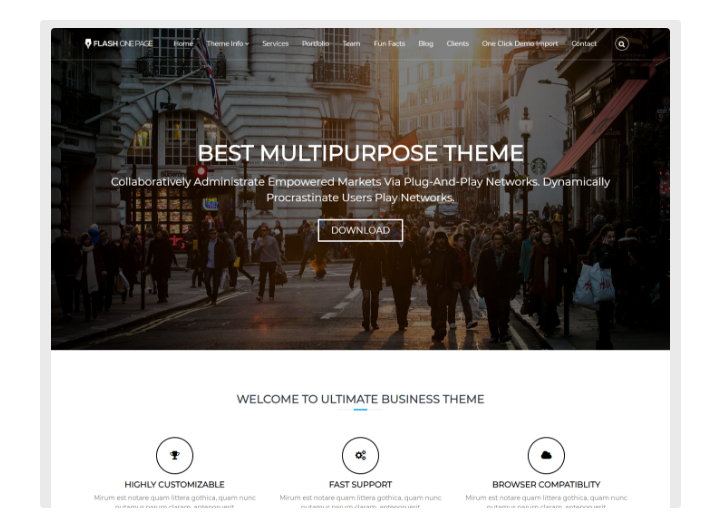 One page WordPress Themes